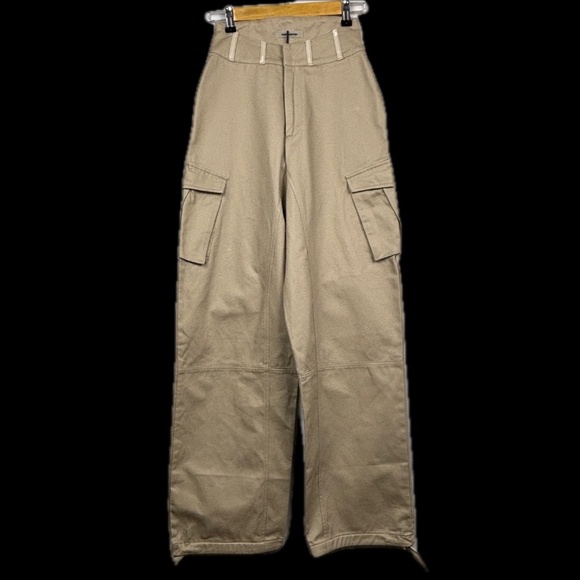 Marniere de Voir Women Wide Leg Cargo Pants Sz 0 Corset Drawstring Hem Grunge - Picture 1 of 15